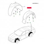 Подкрылок задний левый Jaguar XJ 2010 (с V00001)