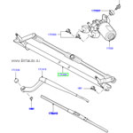 Механизм стеклоочистителя в сборе lr discovery iii и iv, rrs 2005 - 2013