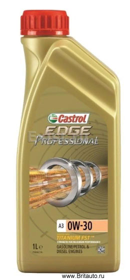 Масло моторное Castrol EDGE Professional Titanium FST A3 0W-30, синтетическое, в расфасовке 1Л