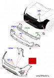 Передний бампер Land Rover Discovery Sport, с противотуманками, парктрониками, с камерой