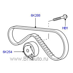 Комплект ремня привода ТНВД, включая натяжитель и болт, на 2,7Л Дизель на Land Rover Discovery 3, 4 и Range Rover Sport 2005 - 2013