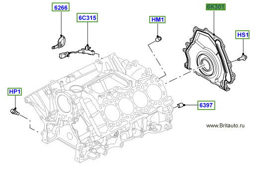 Сальник коленвала 4,4Л Дизель задний, в сборе с держателем, Range Rover 2010 - 2021 и Range Rover Sport 2014 - 2022