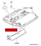 Потолочная консоль Range Rover Evoque и Land Rover Discovery Sport в сборе, на автомобили с не-панорамной крышей, с электрическими элементами.