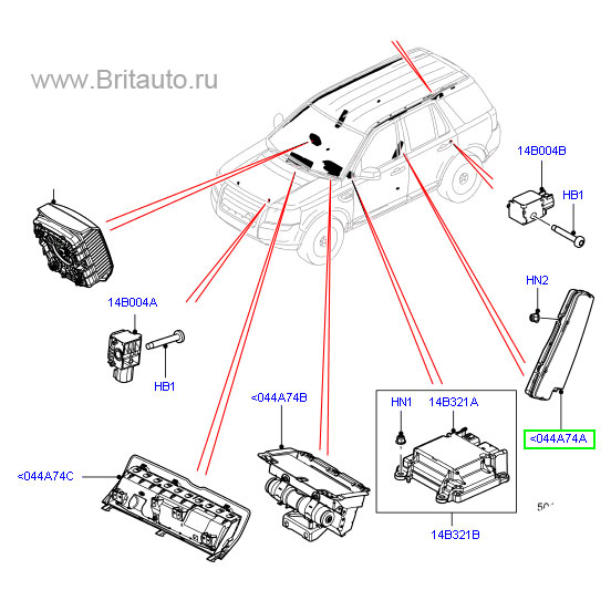 Боковая подушка безопасности land rover freelander в сборе