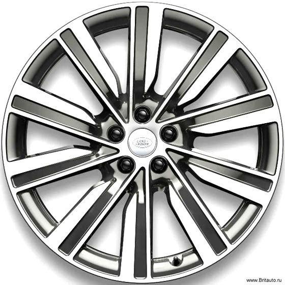 Колесный диск R22 Range Rover 2022 - 2024, Range Rover Sport 2023 - 2024, Style 1073, модель: Reaper, цвет:  Dark Grey Daimond Tuned (темно-серый, полуглянцевый, с полированными шлицами). Оригинал Land Rover, в оригинальной упаковке.
