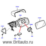 Корпус зеркала заднего вида range rover 2010 - 2012 левого, с датчиком температуры наружного воздуха, с камерой обеспечения видимости, электрохроматическое, без мониторинга мертвых зон.