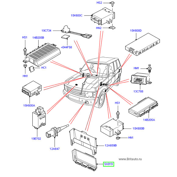 Блок управления пневмоподвеской Range Rover 2002 - 2009