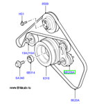 Натяжитель первичного приводного клинового ремня Land Rover Discovery 3,4, Range Rover 2002 - 2012 и Range Rover Sport 2005 - 2013, на 4,4Л Бензин