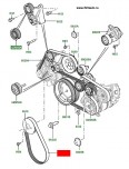 Ремень приводной вторичный Range Rover 2002 - 2012 на 4,4Л Дизель