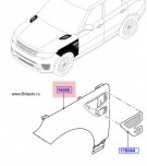 Крыло переднее левое Range Rover Sport SVR