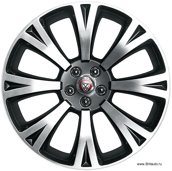 Колесный диск R20 x 9J Jaguar XJ 2010 - 2022, модель Orona, цвет: Anthracite (черный), с полированными внешними шлицами, передний