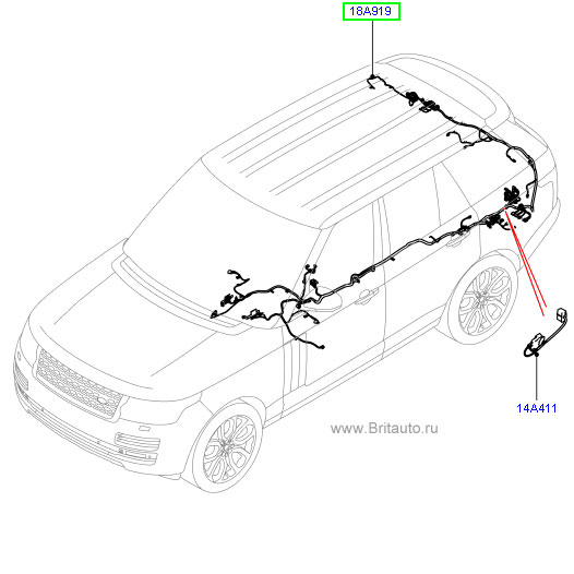 Проводка багажного отделения и салона range rover 2013 all new