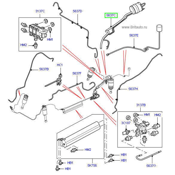 Трубка, глушитель впуска/выпуска, компрессор "hitachi", на land rover discovery и range rover sport 2010 - 2013