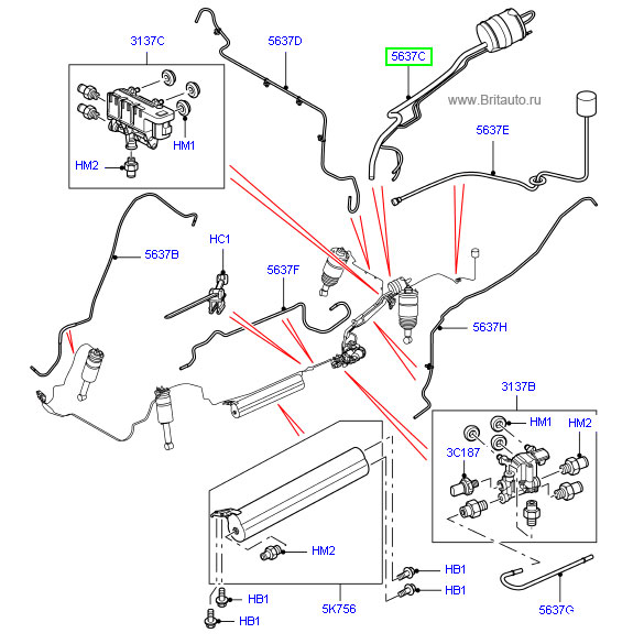 Трубка, глушитель впуска/выпуска, компрессор "hitachi", на land rover discovery и range rover sport 2010 - 2013