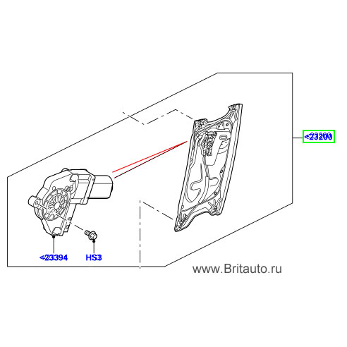 Электростеклоподъемник левой передней двери land rover discovery 4