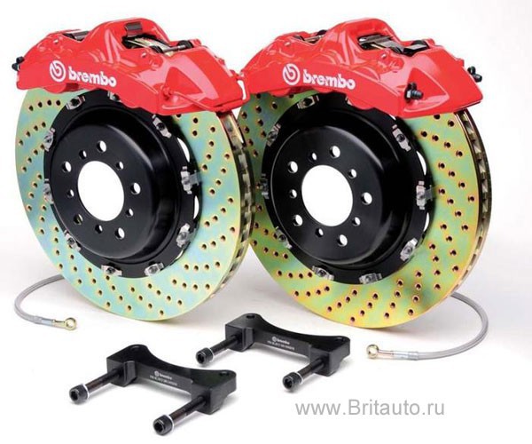 Суппорт типа Brembo левый передний красный Range Rover Sport 2010 - 2013