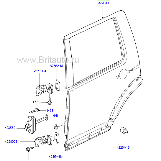 Дверь задняя правая land rover discovery 3 и land rover discovery 4