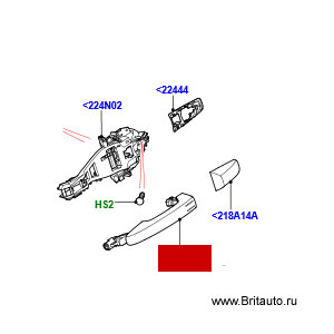 Наружная ручка двери с хромированными накладками, Range Rover 2013 - 2017, Range Rover Sport 2014 - 2017, Land Rover Discovery 5, Range Rover Evoque. Цвет не-хромированной части - Aruba Gold