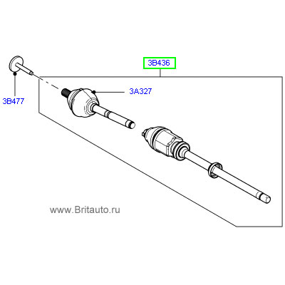 Вал карданный передний правый в сборе со шрус на lr freelander