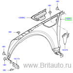 Крыло переднее левое на land rover freelander от 2006 г.в.