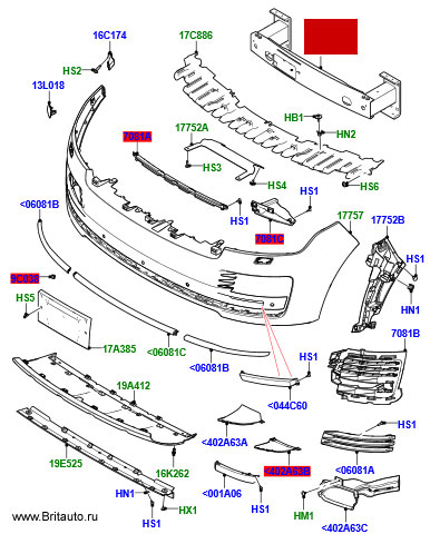 Усиление переднего бампера range rover 2018 - 2019