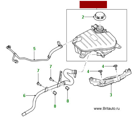 Расширительный бачок Jaguar XJ, на 5,0Л Бензин турбонаддув.