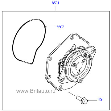 Насос охлаждающей жидкости (водяной насос) land rover freelander 3,2 бензин, с прокладкой