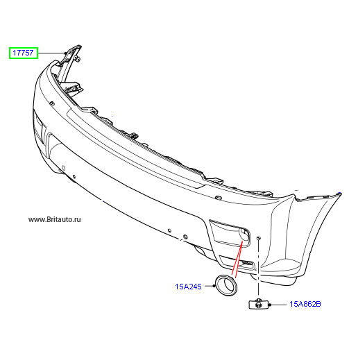 Передний бампер Range Rover Sport 2010 - 2013, под парктроники и под камеру.