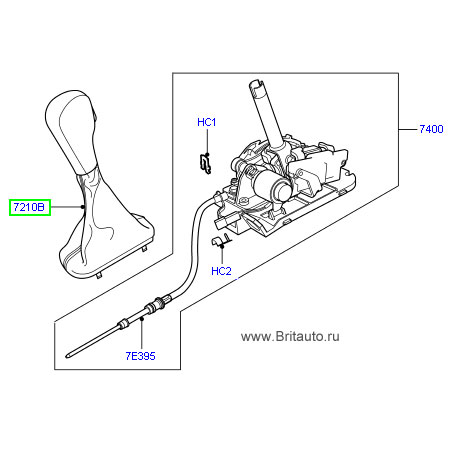 Рукоятка рычага переключения акпп range rover 2002 - 2012, кожа с металлическими вставками.