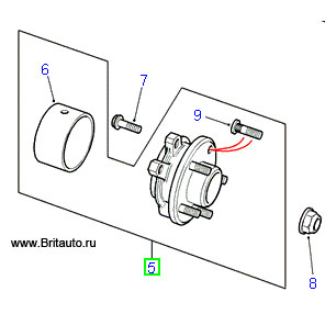 Ступица переднего правого колеса в сборе на Range Rover 1995m.y.