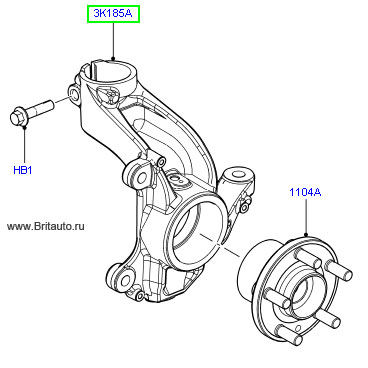 Кулак поворотный переднего левого колеса LR Freelander 2