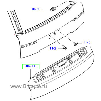 Дверь багажника, нижняя часть, Range Rover 2013 - 2021, поставляется без петель.