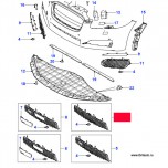 Решетка переднего бампера центральная, нижняя, Jaguar XF до 2015г.
