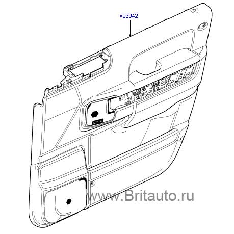 Обшивка двери передней правой range rover 2002 - 2012