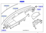 Торпедо (передняя панель) в сборе Range Rover Sport 2010 - 2013, черная кожа.