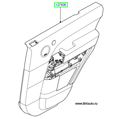 Панель обшивки двери задней правой Range Rover 2013-2015
