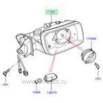 Зеркало заднего вида левое, с камерой обеспечения видимости, на range rover sport 2010 - 2013 и lr discovery 4, с функцией запоминания, с электроприводом складывания, с подсветкой входа.