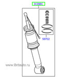 Амортизатор передний, без подушки, с непрерывной компенсацией вибраций, на 5,0л бензин range rover 2013. включает уплотнения.