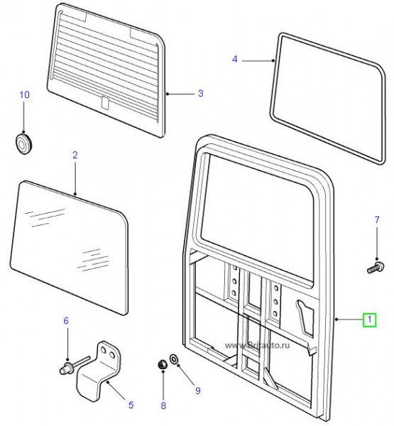 Задняя дверь (железо) land rover defender, от 2007г.в.