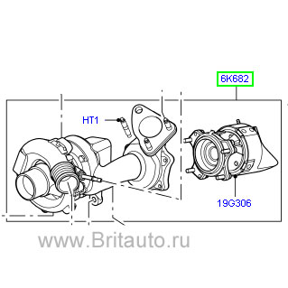 Турбокомпрессор левый вторичный в сборе, range rover 2002 - 2013 all new