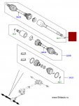 Вал переднего моста в сборе правый - внешний и внутренний шрусы, Land Rover Discovery 5, Range Rover 2013 -2019 и Range Rover Sport 2014 - 2019, с 2-х ступенчатой раздаткой