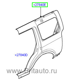 Боковая панель кузова, левая задняя часть, на land rover discovery 3 и 4