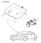 Jaguar XF до 2015 м.г., стекло лобовое с подогревом, таймером и акустическим сигналом.
