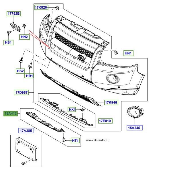 Крышка переднего бампера land rover freelander 2