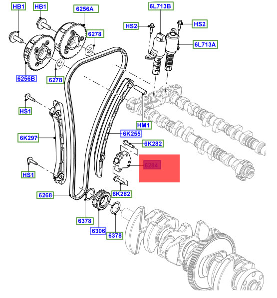 Натяжитель цепи ГРМ 2,0Л Бензин Land Rover Freelander 2, Range Rover Evoque 2012 - 2024, Land Rover Discovery Sport, Range Rover 2018 - 2021, Range Rover Sport 2018 - 2022. Оригинал Land Rover.