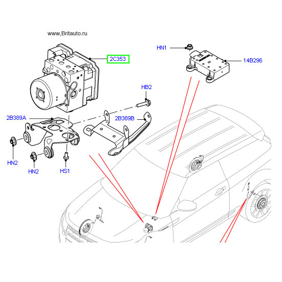 Модуль ABS,  Range Rover Evoque