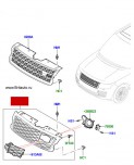 Решетка радиатора range rover 2018 - 2019, черная сетка - окантовка shadow atlas - рамка черная.