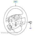 Рулевое колесо lr discovery iii и range rover sport 2005 - 2009, кожаное, с голосовым набором, без оборудования для подключения мобильного телефона