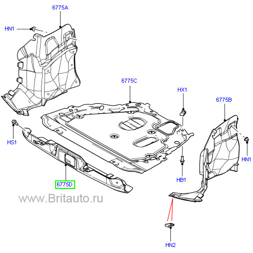 Защита подрамника переднего (щит переднего бампера) land rover freelander