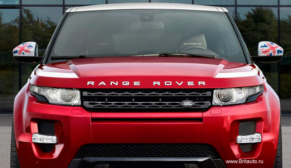 Комплект крышек зеркал заднего вида Range Rover Evoque, с цветным изображением Британского флага (Union Jeck). В комплекте 2 крышки.